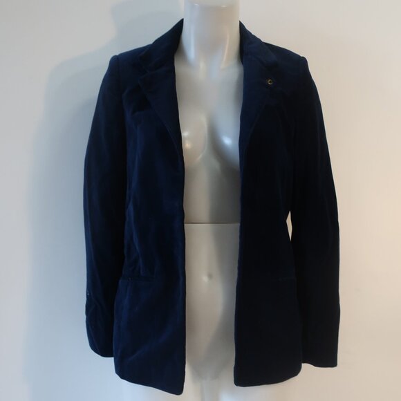 Womens Zadig & Voltaire "Deluxe" Blue Velvet Blazer S/36 - Picture 1 of 10